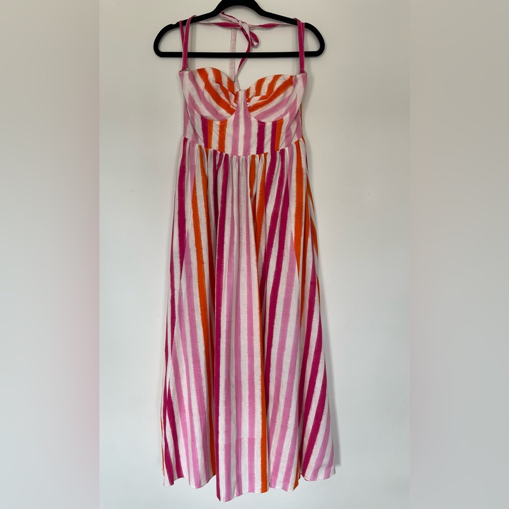 Emporio Sirenuse
Ikat stripes Johanna strapless lace-up midi dress - Picture 3 of 7